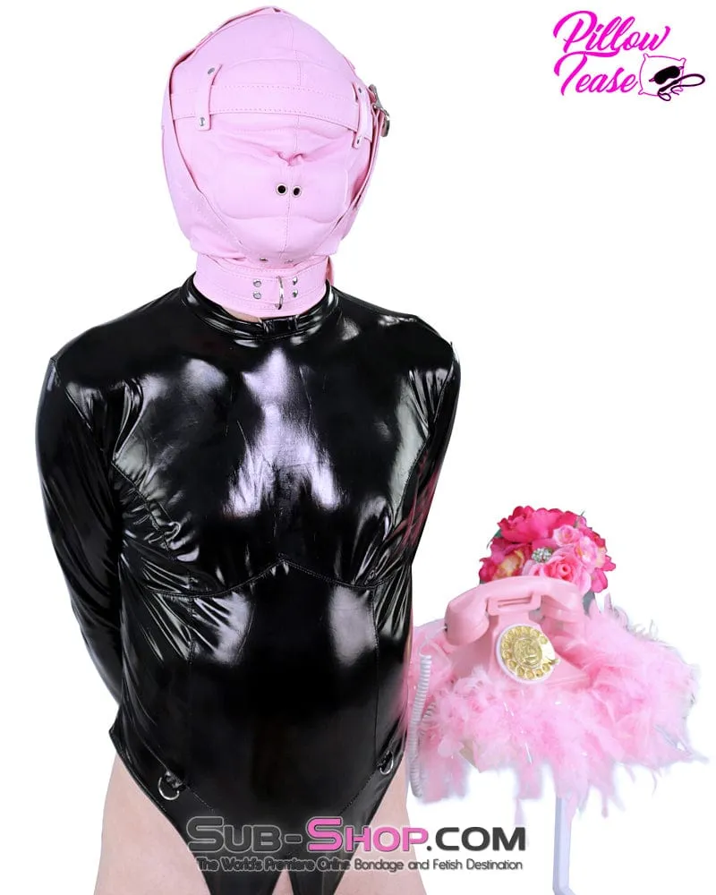 1476DL-SIS      Sissy Princess Pink Sensory Deprivation Locking Hood