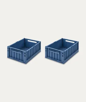 2 Pack Weston Storage Medium Crate - Blue