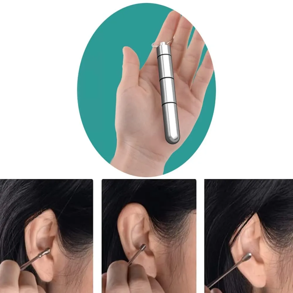 2Sets of Ear Cleaning Tool Sets Professional Ear Wax Cleaner Kits Stainless Steel Ear Picks with an Ear Pick Storage Bucket for Adults Men Women