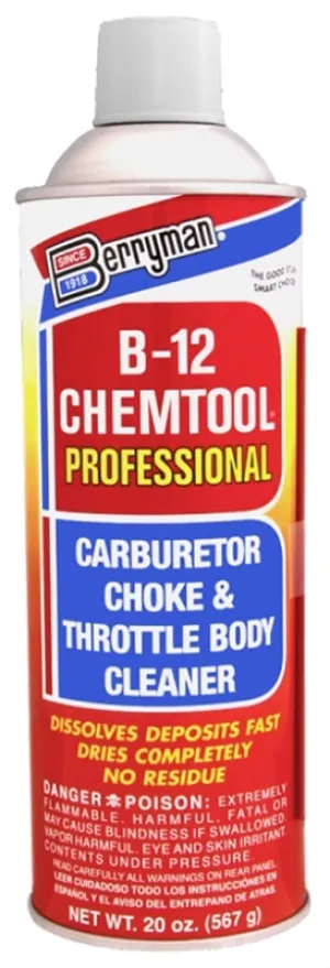 Berryman B-12 Chemtool 0120 Throttle Body Cleaner, 20 oz, Liquid, Aromatic :EA: QUANTITY: 1