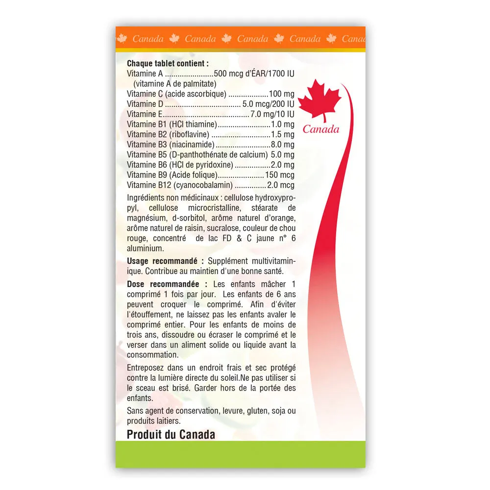 BILL Natural Sources® Children's Multivitamins with Extra Vitamin C 90 Chewable Tablets