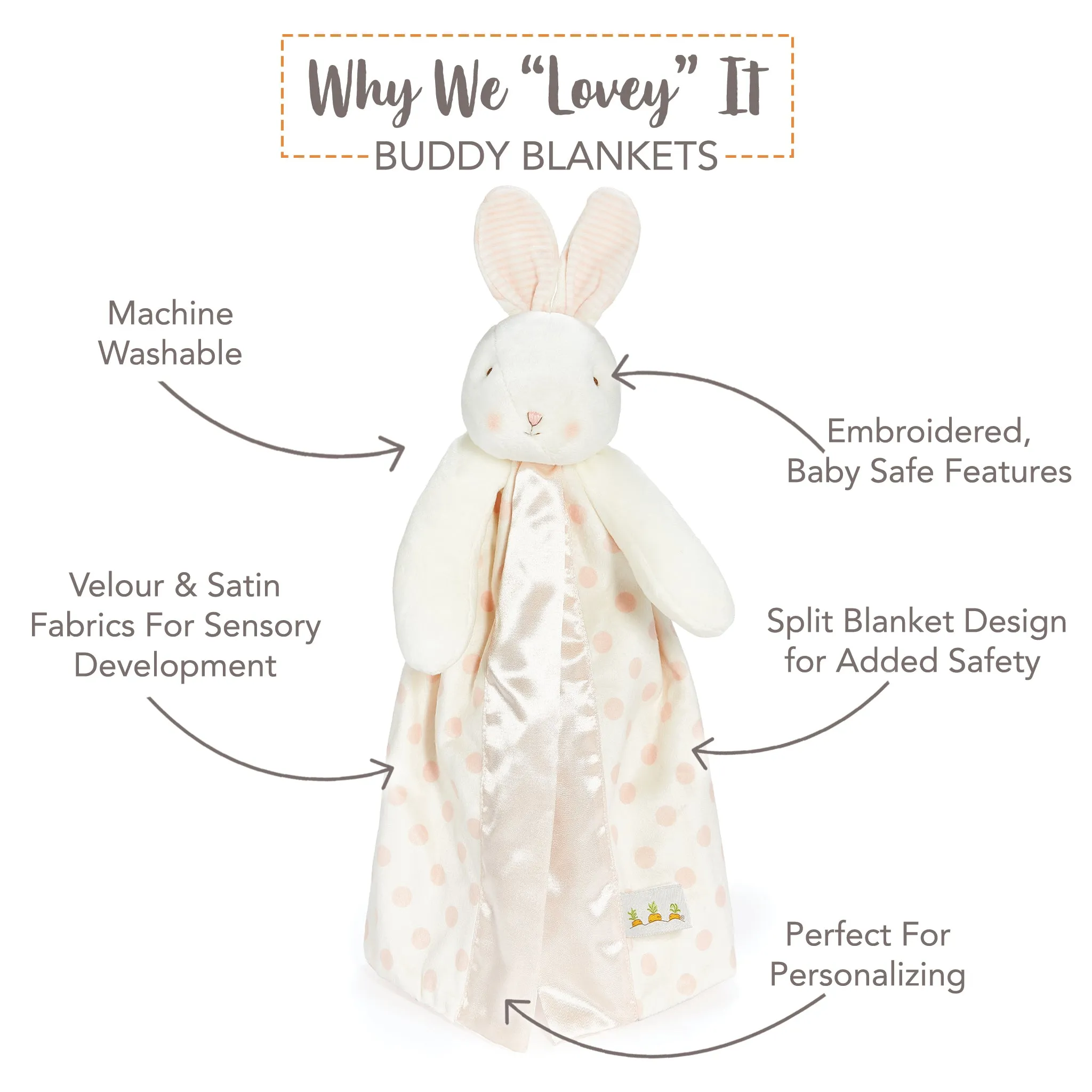 Blossom Dot Bunny Buddy Blanket