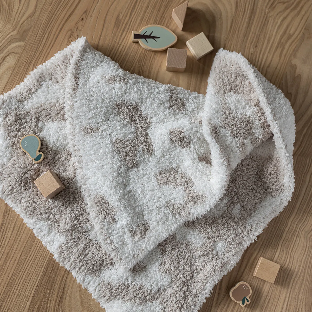 Blushing Beige & White Cow Print Lovey