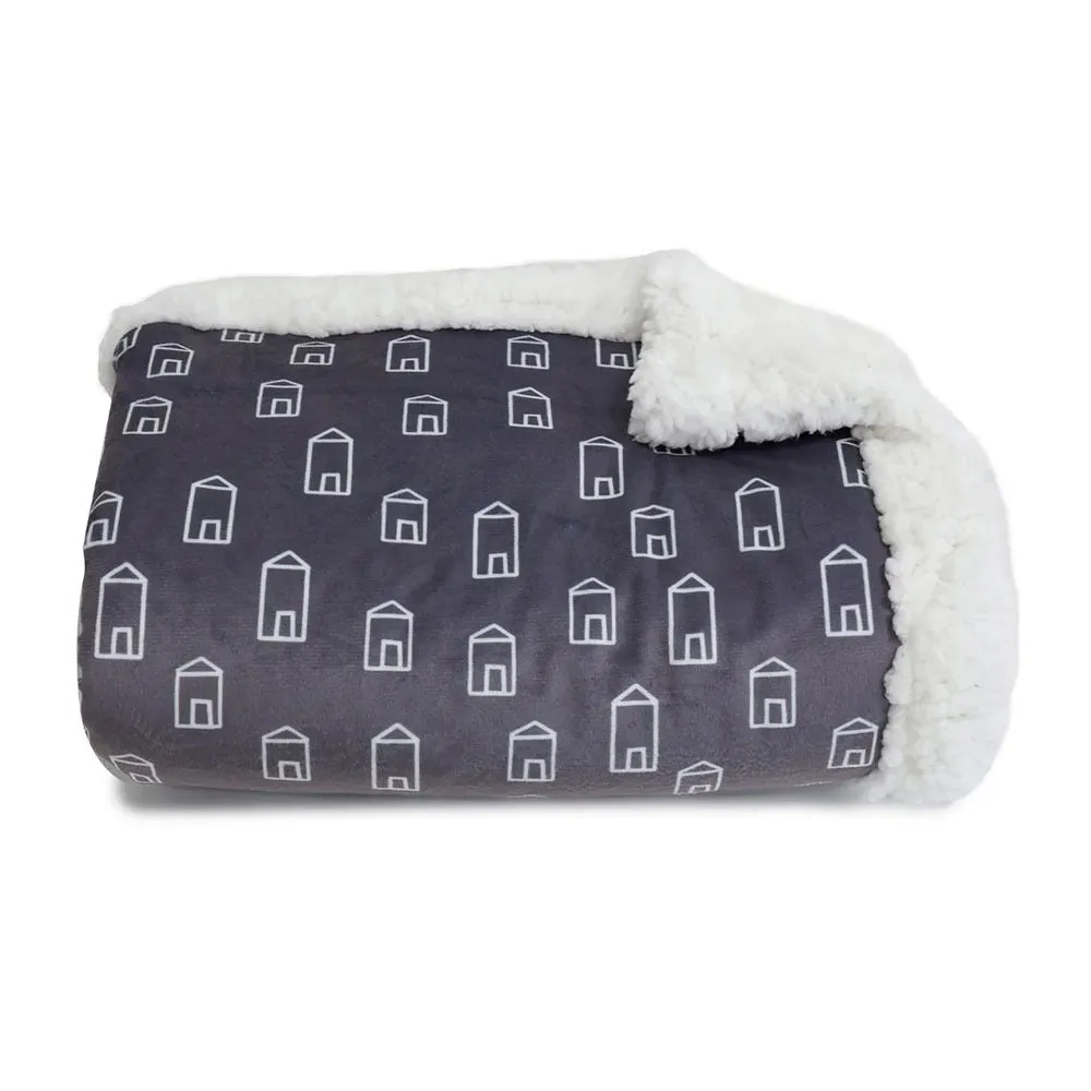 Bubba Blue Nordic Lamb Fleece Cuddle Blanket Charcoal