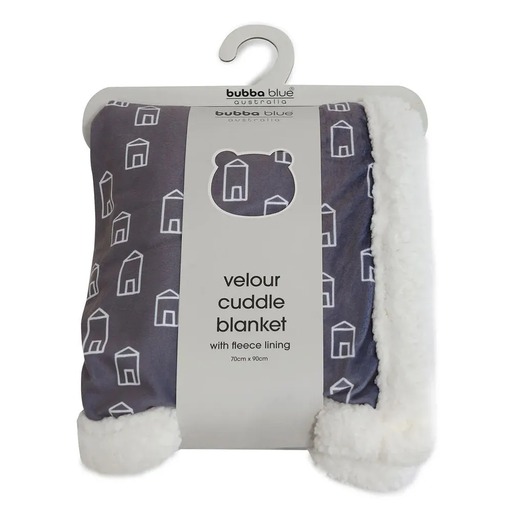 Bubba Blue Nordic Lamb Fleece Cuddle Blanket Charcoal