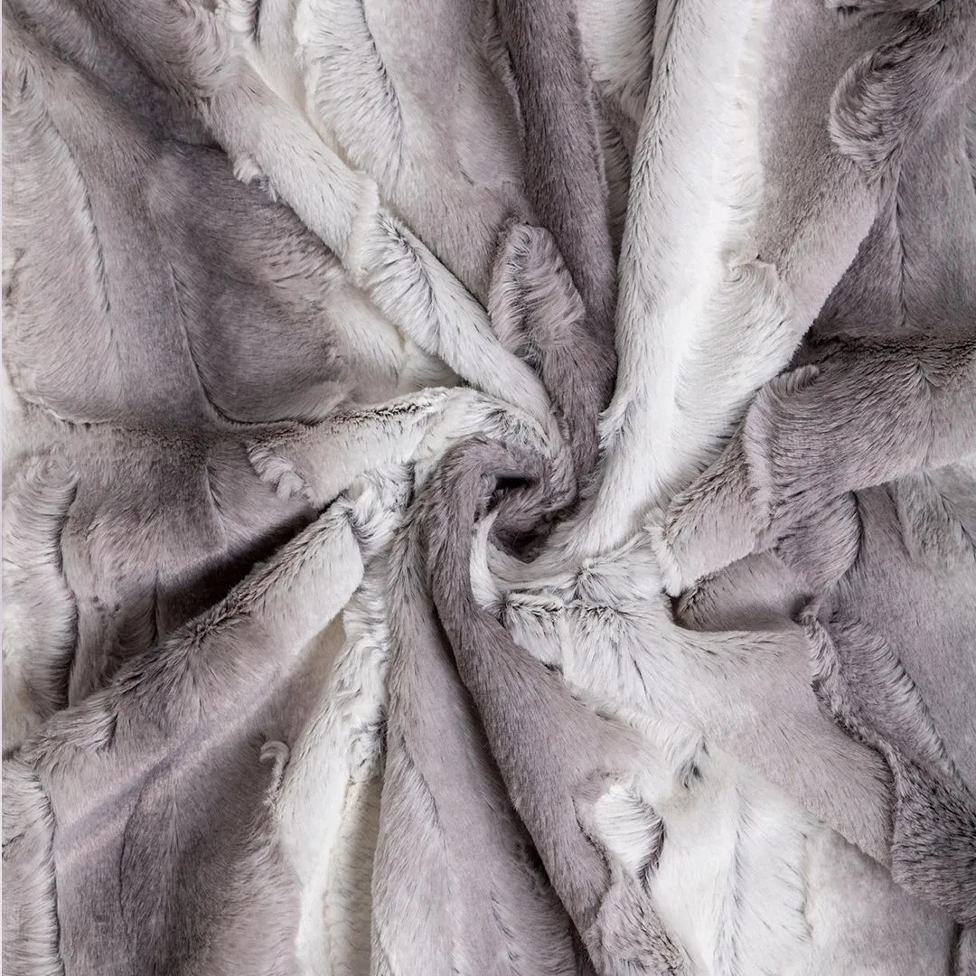 Cashmere Collection Faux-Fur Dog Bed in Soft Grey (Custom/Direct-Ship) (Made in the USA)