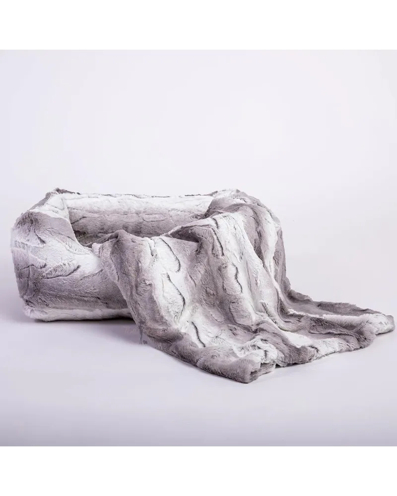 Cashmere Collection Faux-Fur Dog Bed in Soft Grey (Custom/Direct-Ship) (Made in the USA)