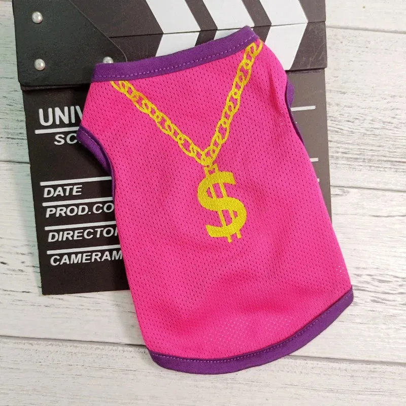 Cheap On Sale Stock Clothes For Small Dogs Cats Puppy Animal Summer Cooling Breathable Pet Vest Dresses Shirt Clearance Supplies