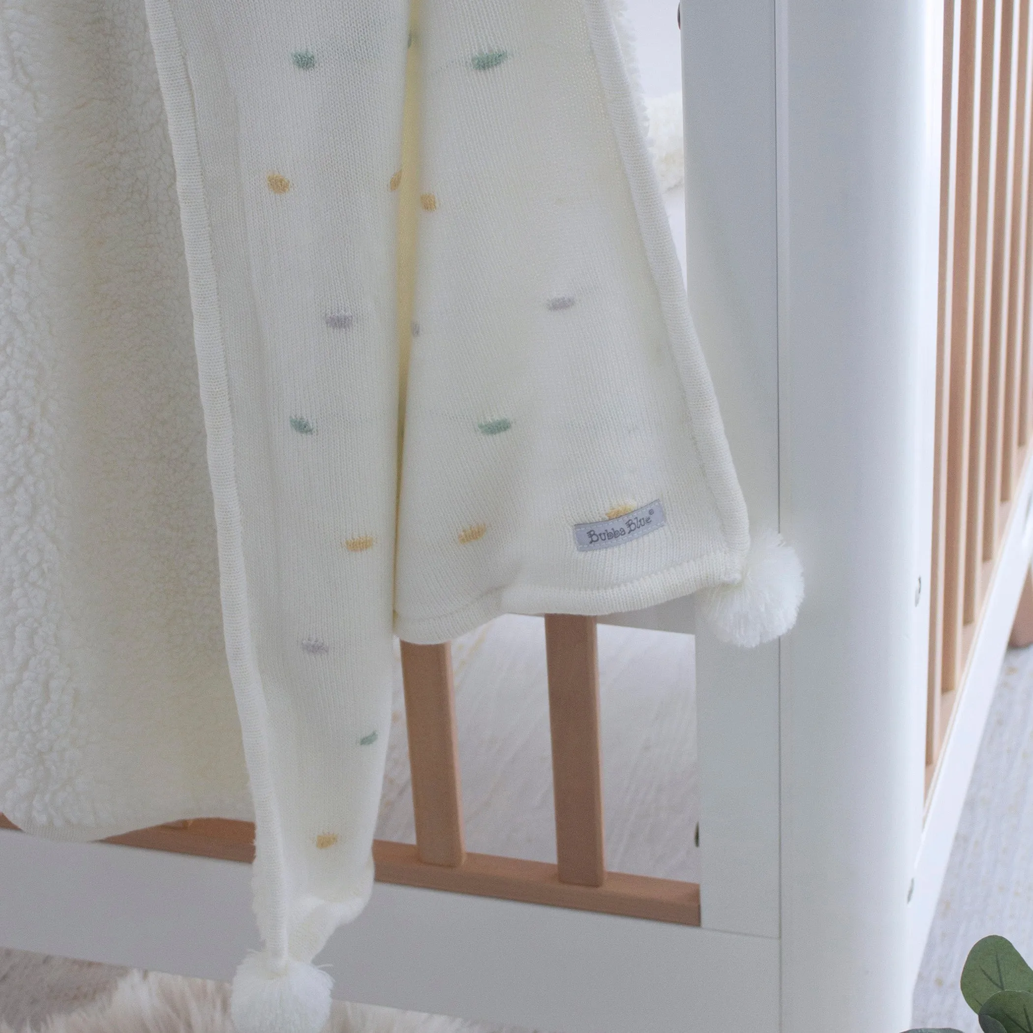 Confetti Cot Knit Blanket - White Multi