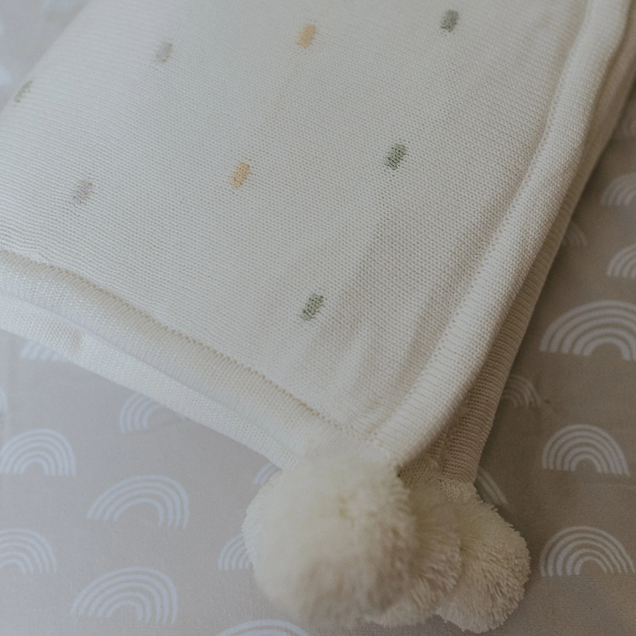 Confetti Cot Knit Blanket - White Multi