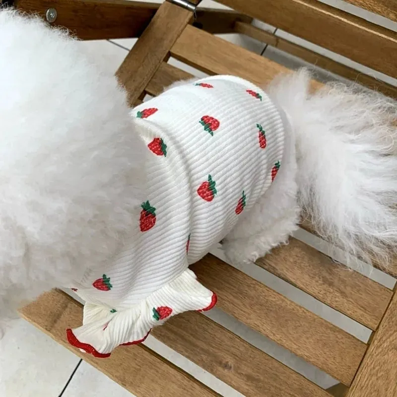Cooling Vest for Dogs Puppy Summer Clothes Floral Pattern Dog Costume Flying Sleeves Cat Vests Chihuahua Bichon Girls Dog Shirt