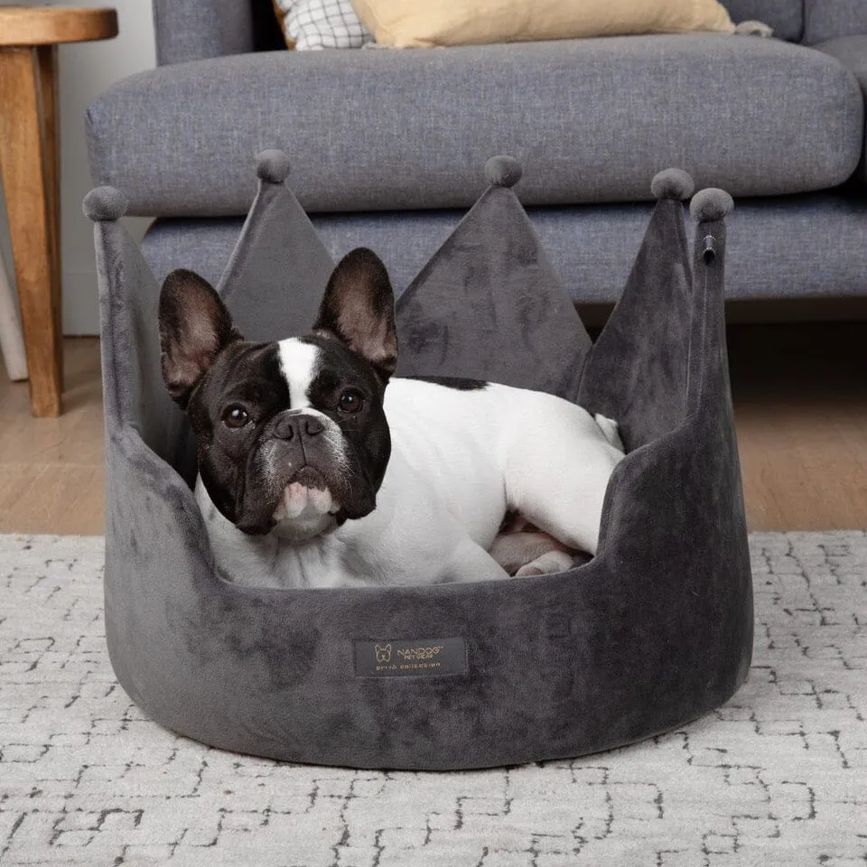 Crown Dog & Cat Fun Bed Cloud Prive Collection - Royal Dark Gray