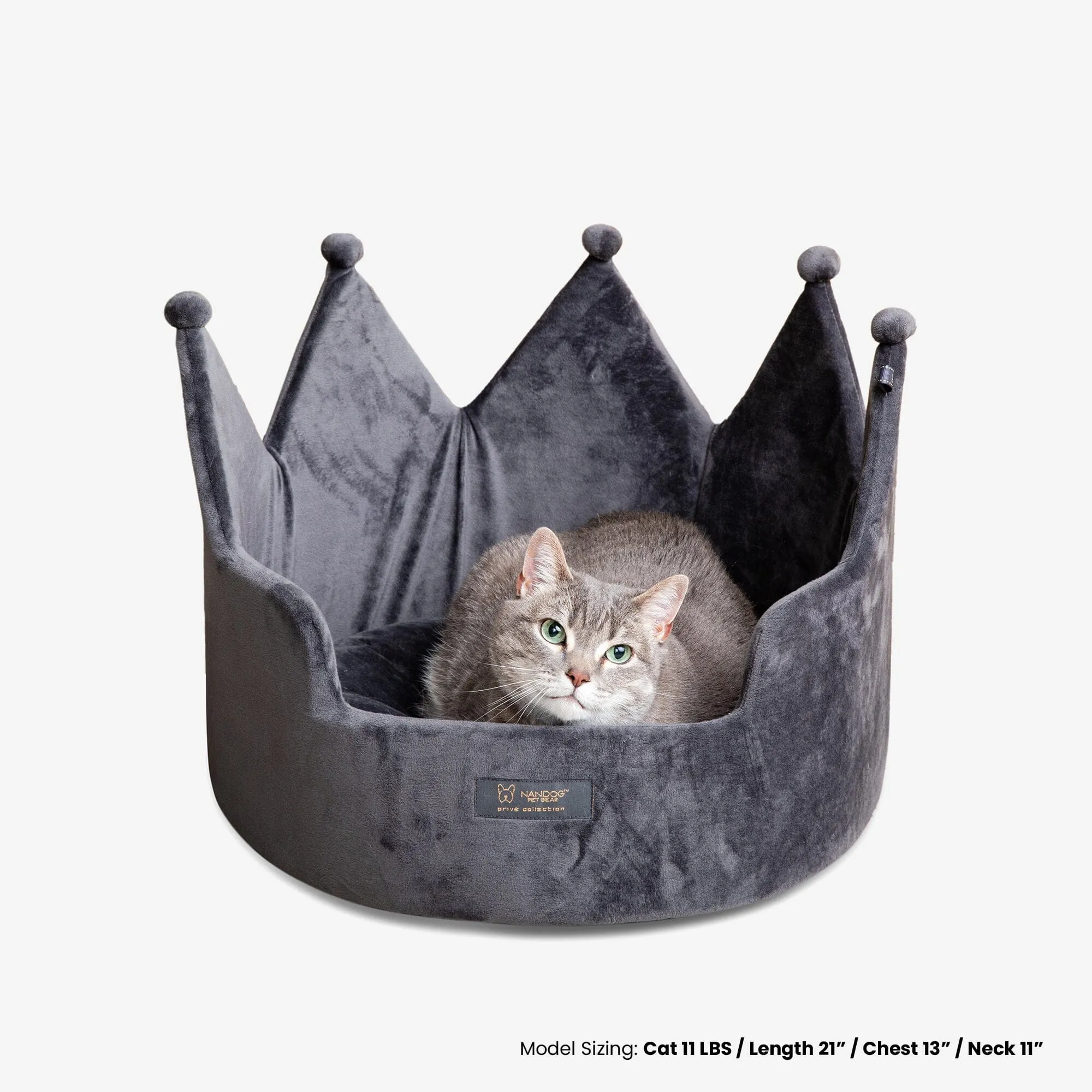 Crown Dog & Cat Fun Bed Cloud Prive Collection - Royal Dark Gray