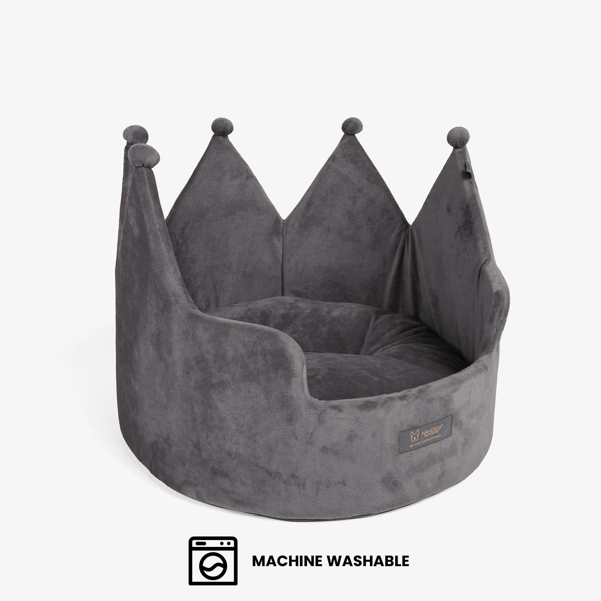 Crown Dog & Cat Fun Bed Cloud Prive Collection - Royal Dark Gray