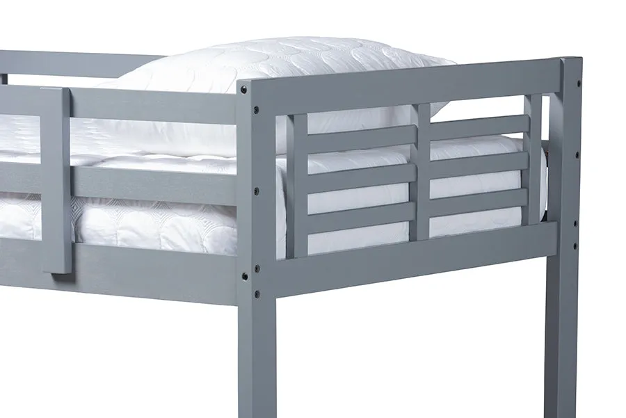 Emilia Gray Wood Bunk Bed (Twin)
