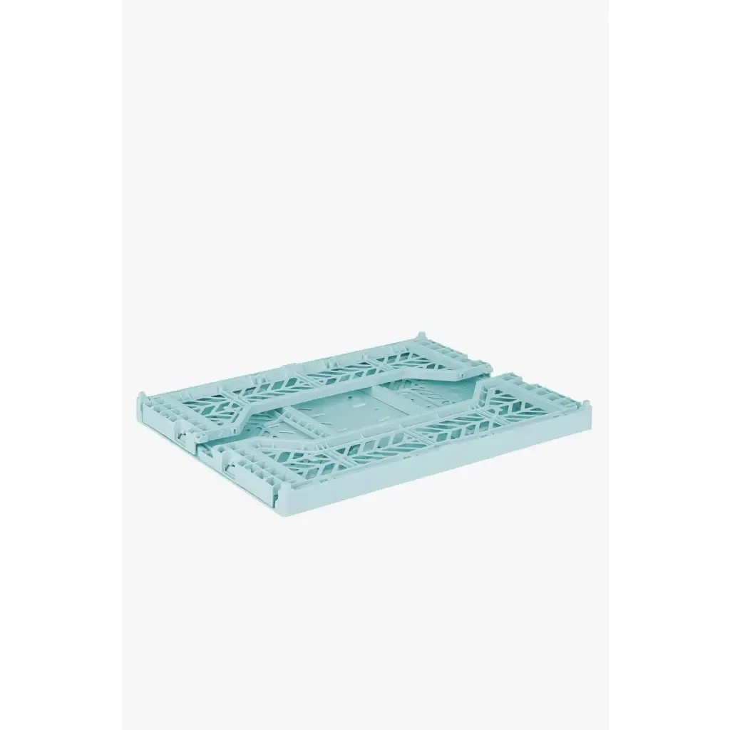 Foldable Storage Bins, Plastic Crate for Storage, Collapsible Crate, Utility Stackable Box Medium Artic Blue