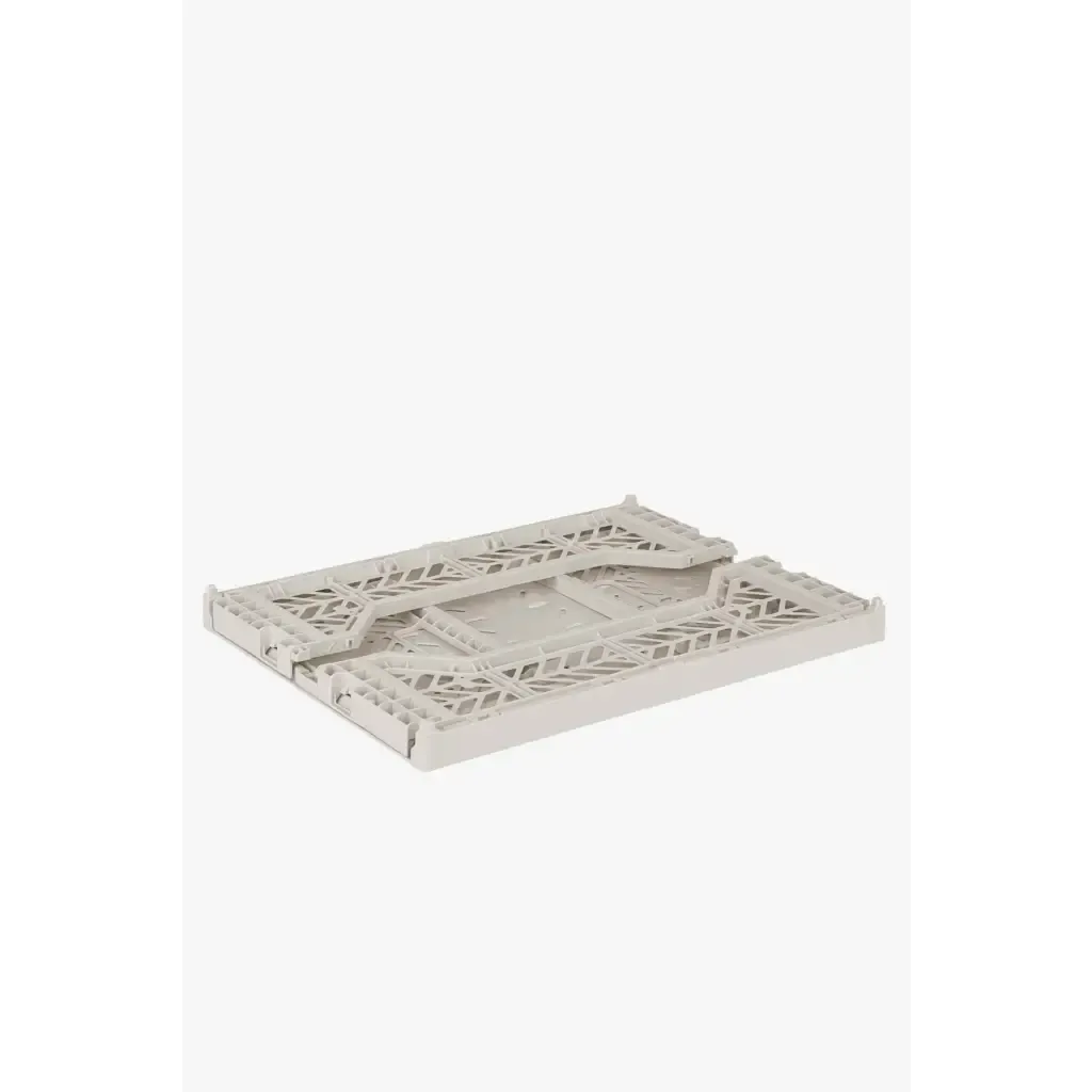 Foldable Storage Bins, Plastic Crate for Storage, Collapsible Crate, Utility Stackable Box Medium Light Gray