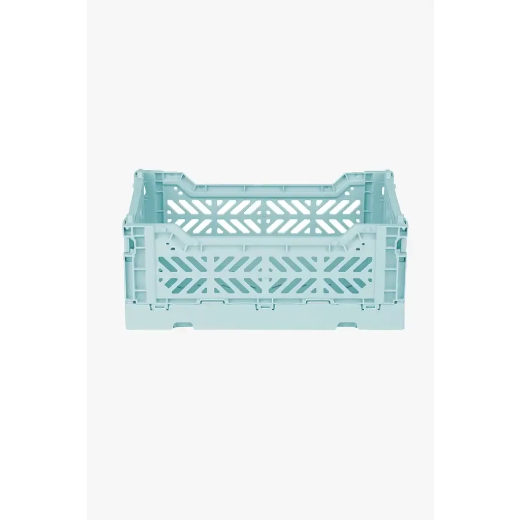 Foldable Storage Bins, Plastic Crate for Storage, Collapsible Crate, Utility Stackable Box Small Artic Blue