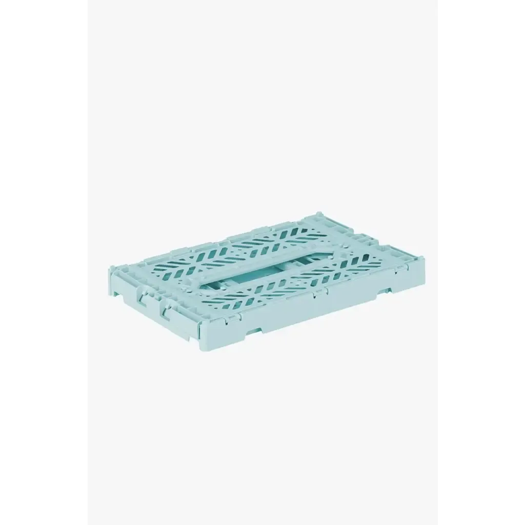 Foldable Storage Bins, Plastic Crate for Storage, Collapsible Crate, Utility Stackable Box Small Artic Blue