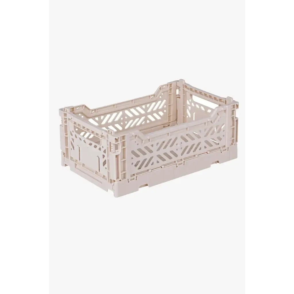 Foldable Storage Bins, Plastic Crate for Storage, Collapsible Crate, Utility Stackable Box Small Coconut Milk