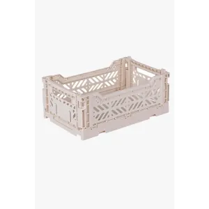 Foldable Storage Bins, Plastic Crate for Storage, Collapsible Crate, Utility Stackable Box Small Coconut Milk