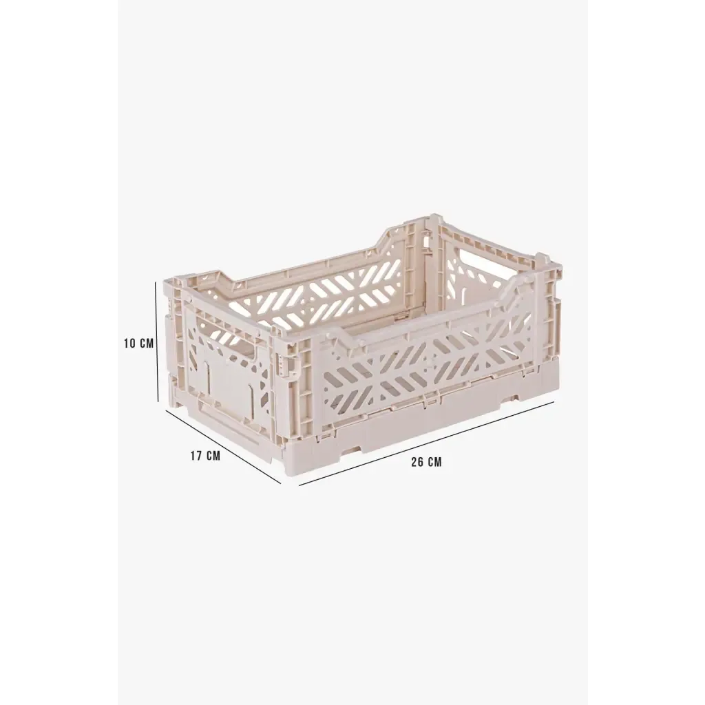 Foldable Storage Bins, Plastic Crate for Storage, Collapsible Crate, Utility Stackable Box Small Coconut Milk