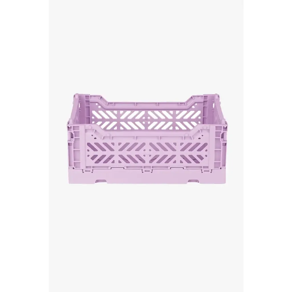 Foldable Storage Bins, Plastic Crate for Storage, Collapsible Crate, Utility Stackable Box Small Orchid