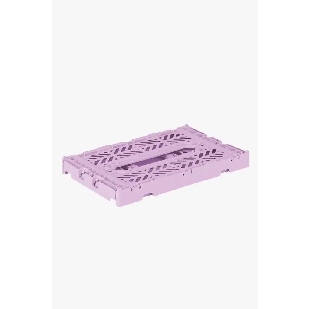 Foldable Storage Bins, Plastic Crate for Storage, Collapsible Crate, Utility Stackable Box Small Orchid