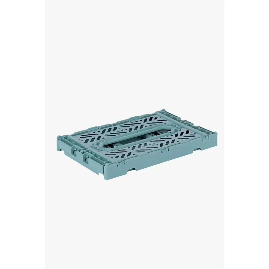 Foldable Storage Bins, Plastic Crate for Storage, Collapsible Crate, Utility Stackable Box Small Teal