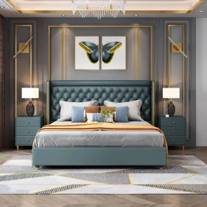 Gear Up Upholstered Luxury Bed With Storage in Leatherette