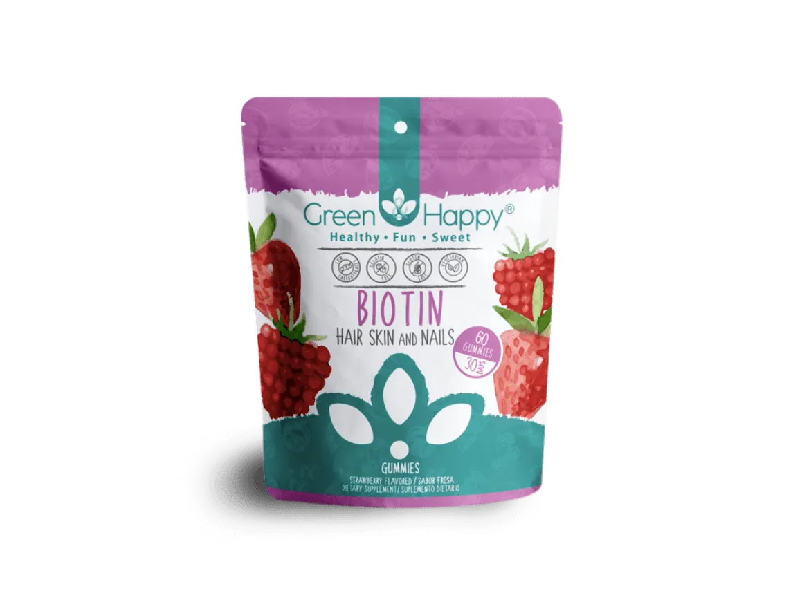 Green & Happy Biotin Gummies 4.8 oz