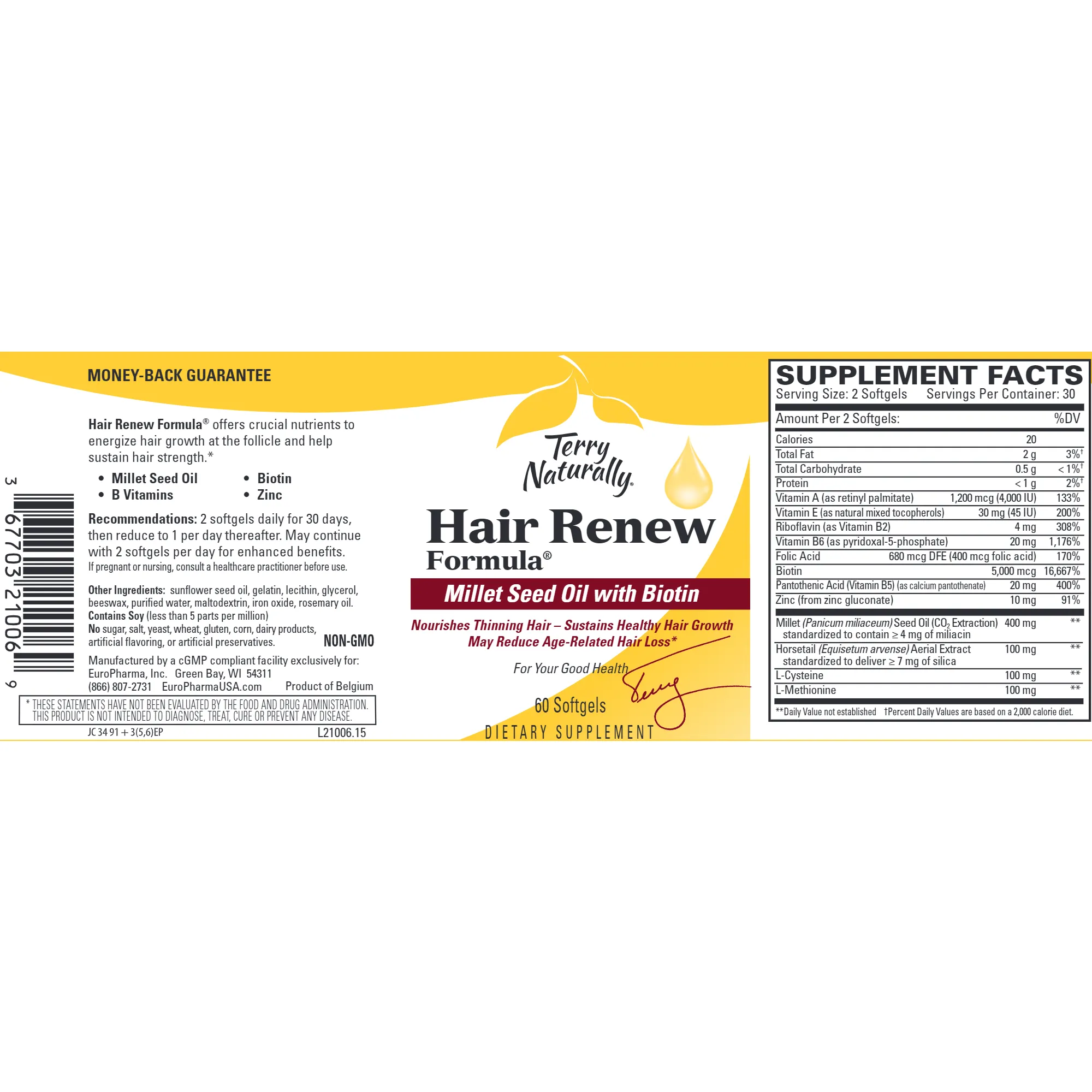 Hair Renew Formula 60 softgels by Terry Naturally