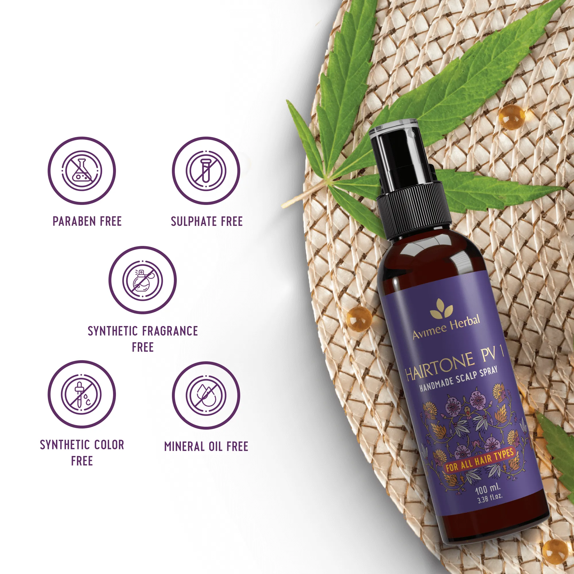 Hairtone PV 1 Scalp Spray Natural DHT Blocker