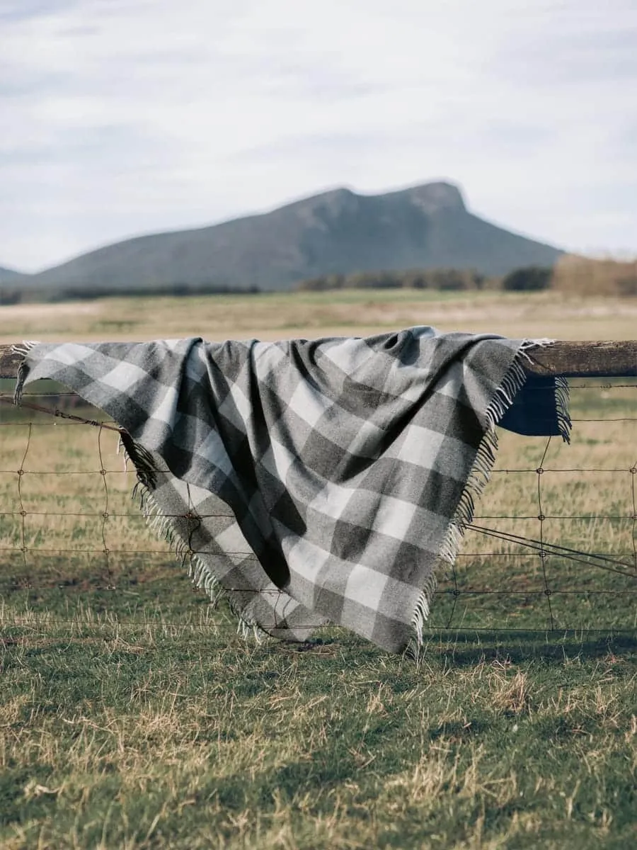 Heritage Collection | Recycled Wool Tartan Blankets | Smoke