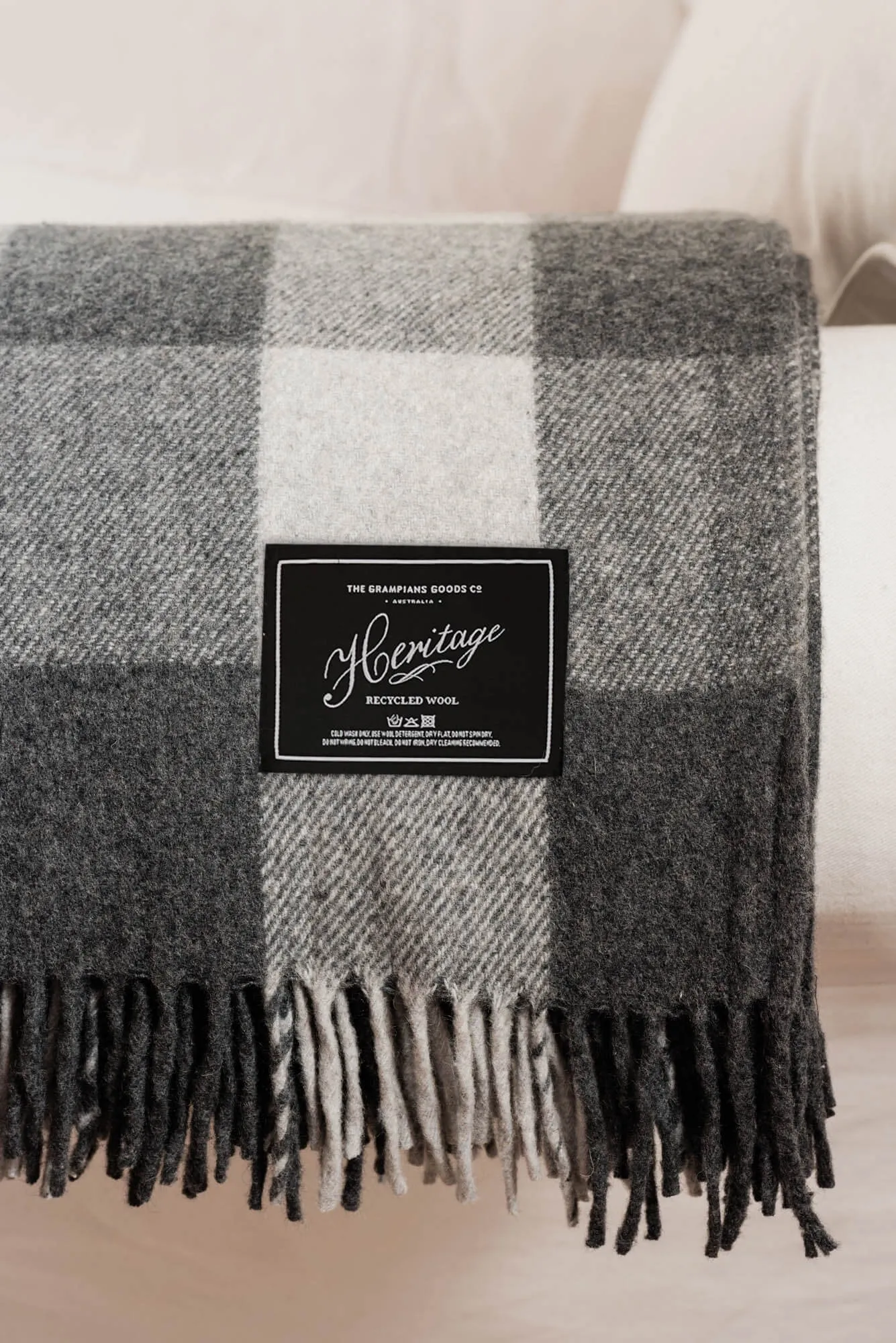 Heritage Collection | Recycled Wool Tartan Blankets | Smoke