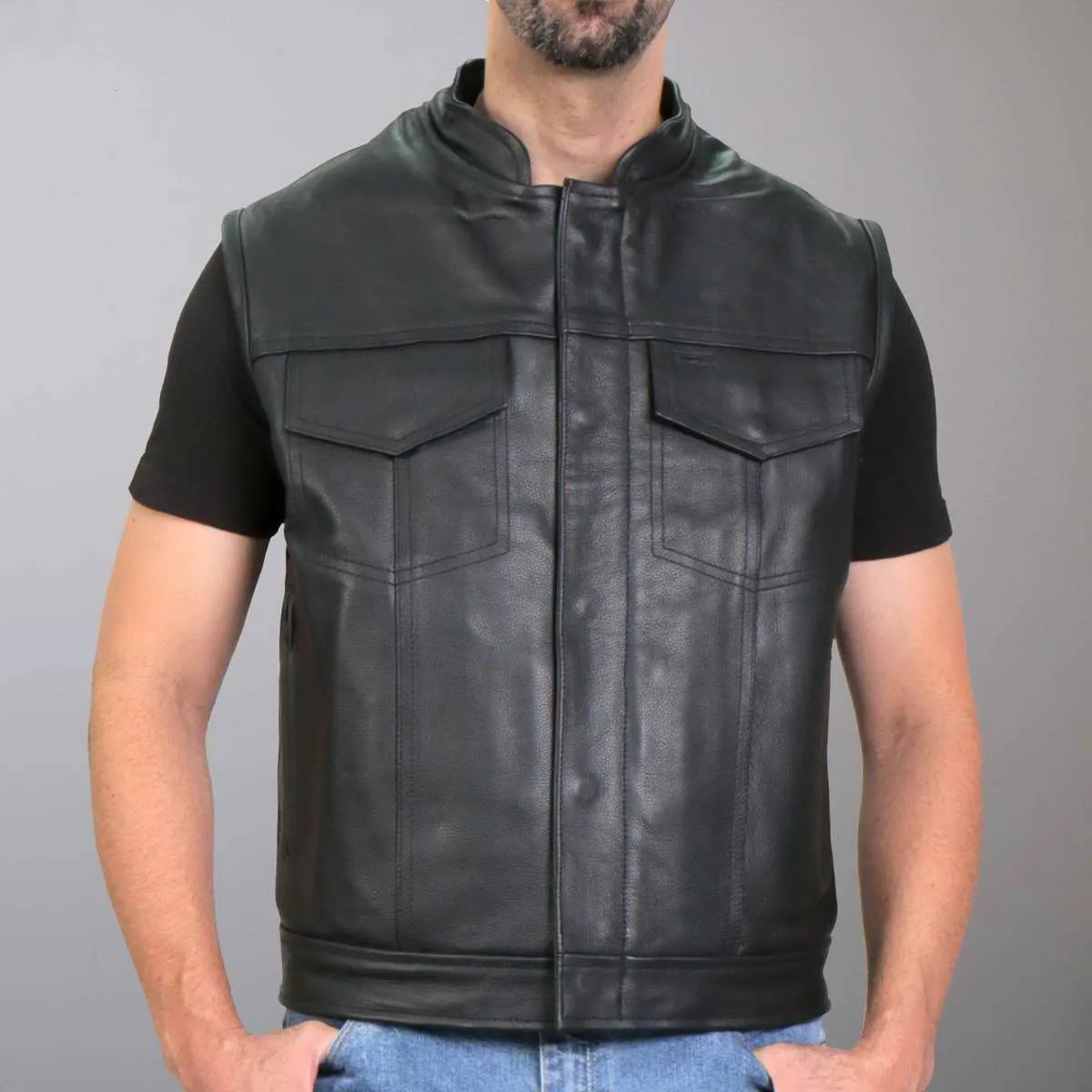 Hot Leathers VSM1059 Men's Black 'Flannel Grey' Conceal and Carry