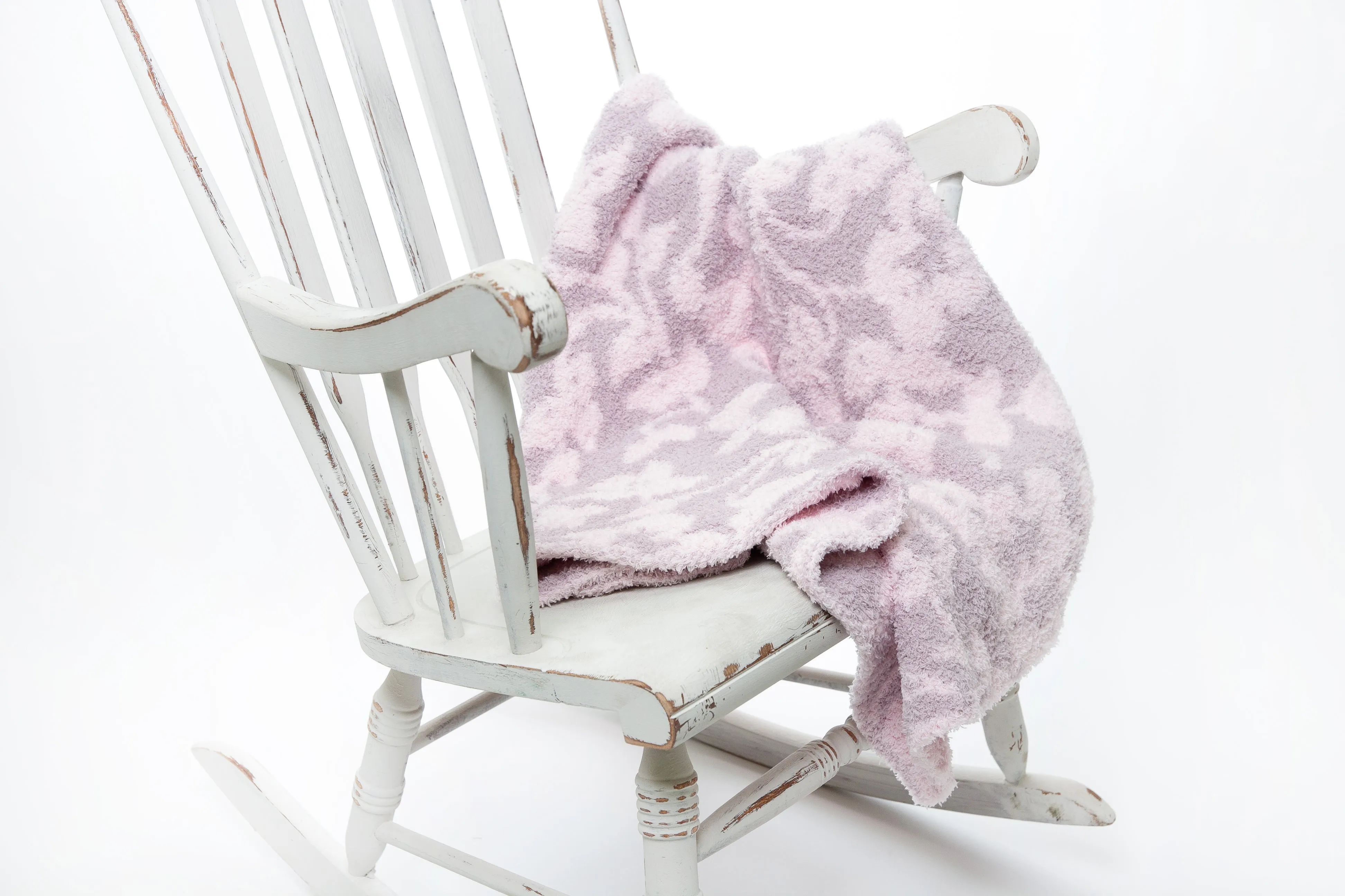Iced Lilac & Powder Vintage Floral Print Toddler Blanket