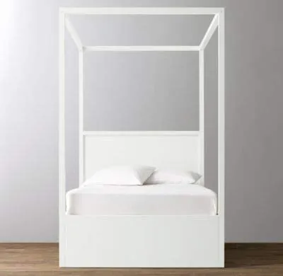 ikOOji Valencia Canopy Double Storage Bed for Kids Bedroom Furniture in White