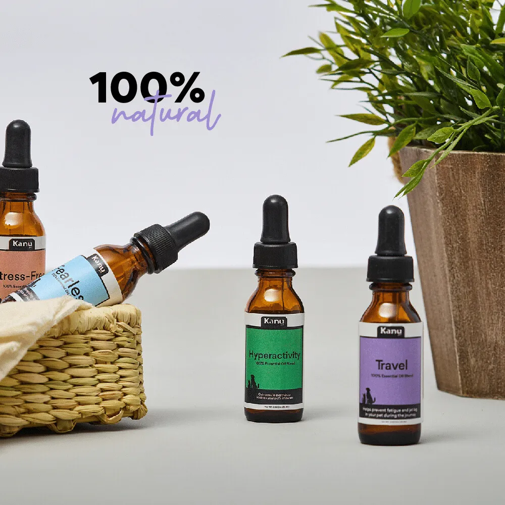 Kanu Pet No Stress Flower Essence Oils for Pets, Promotes Calmness, Controls Fear and Anxiety