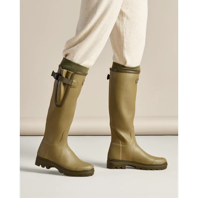 Le Chameau Ladies Vierzon Jersey Lined Wellington Boots - Iconic Green