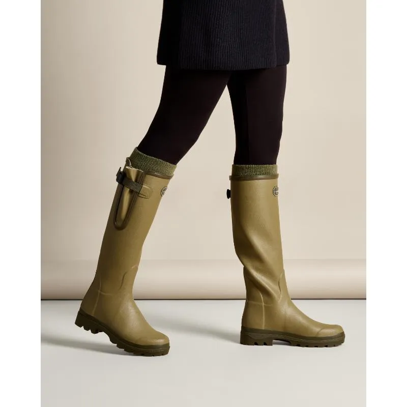 Le Chameau Ladies Vierzon Jersey Lined Wellington Boots - Iconic Green