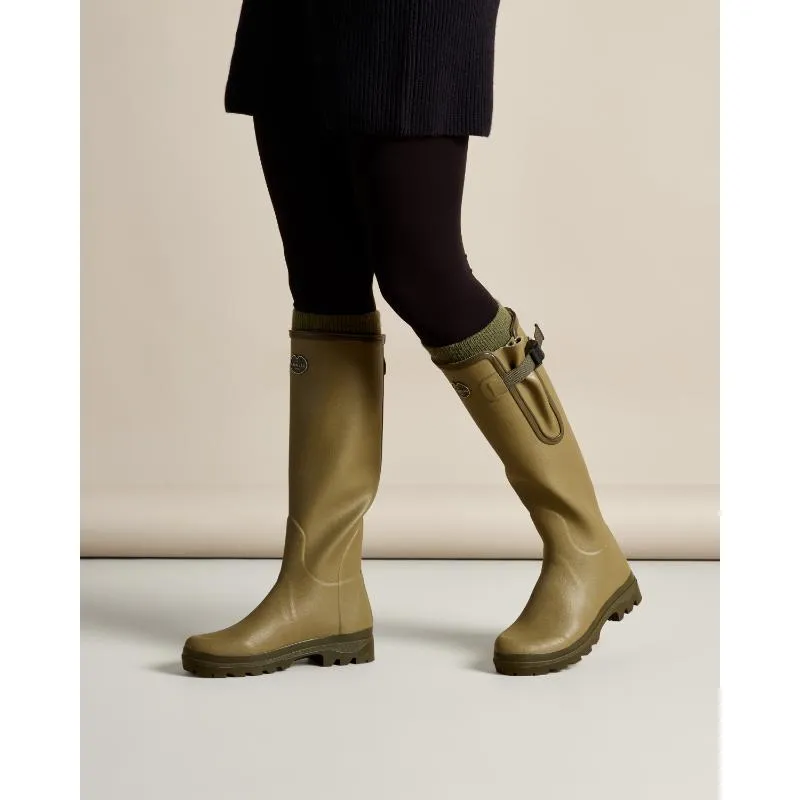 Le Chameau Ladies Vierzon Jersey Lined Wellington Boots - Iconic Green