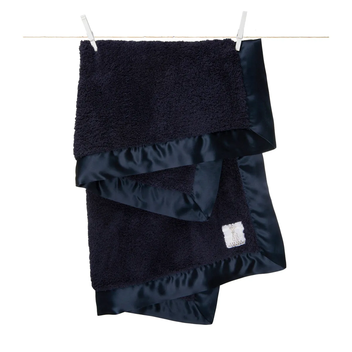 Little Giraffe - Chenille Baby Blanket - Denim