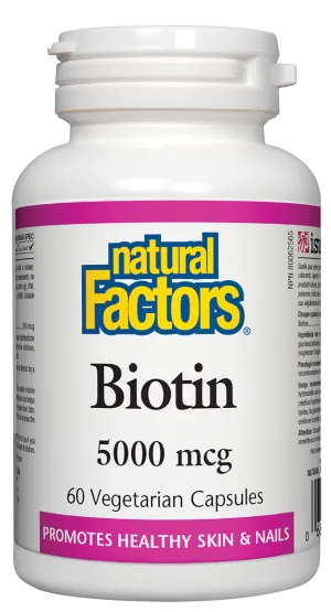 Natural Factors Biotin (5000mcg) (60 VCaps)