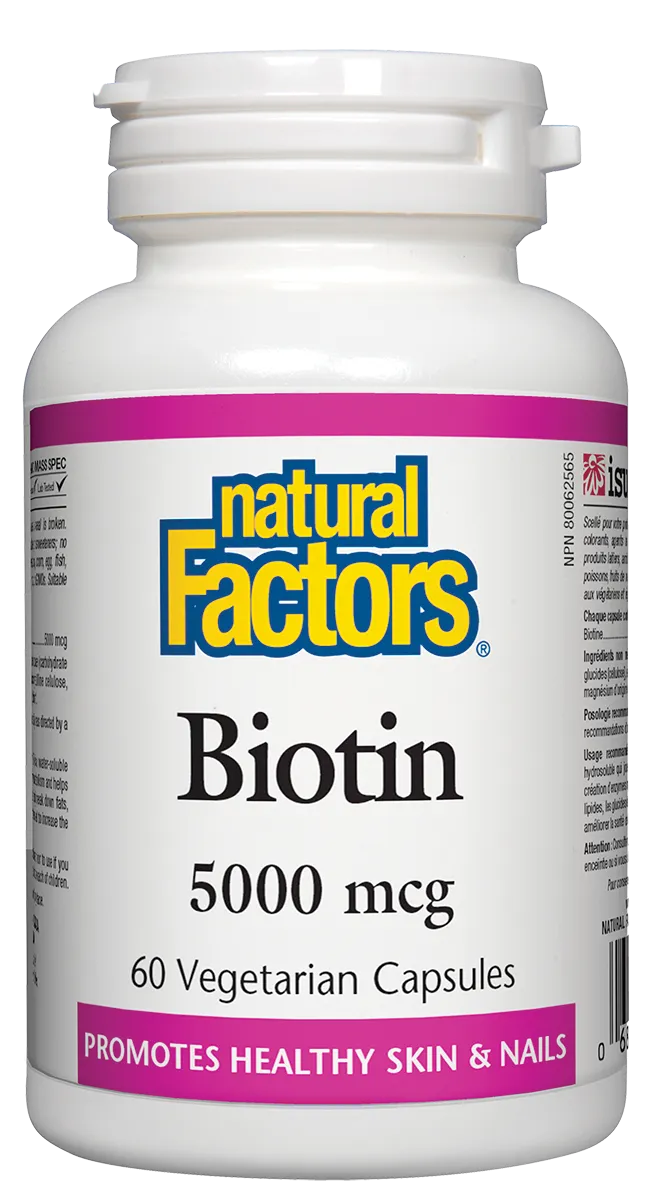 Natural Factors Biotin (5000mcg) (60 VCaps)