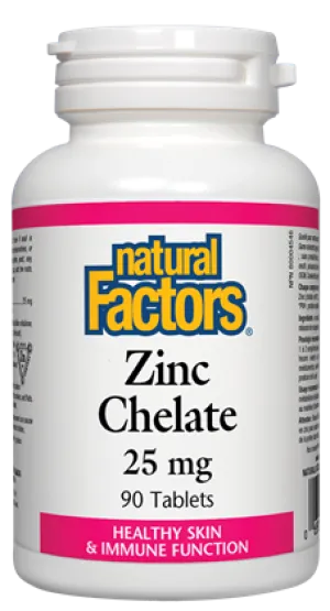 Natural Factors Zinc Chelate (25mg) (90 Tablets)