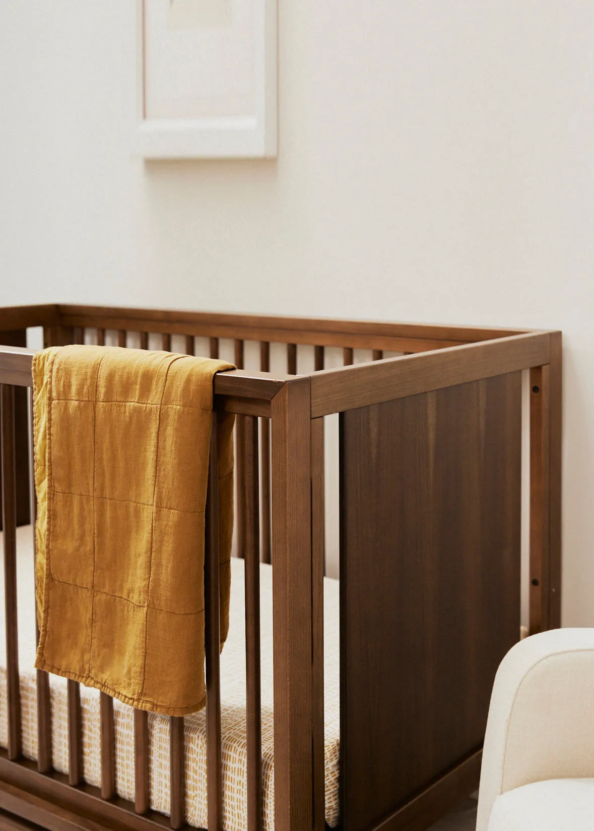 PEGGY 3 IN 1 CONVERTIBLE CRIB WITH TODDLER BED CONVERTIBLE KIT - NATURAL WALNUT