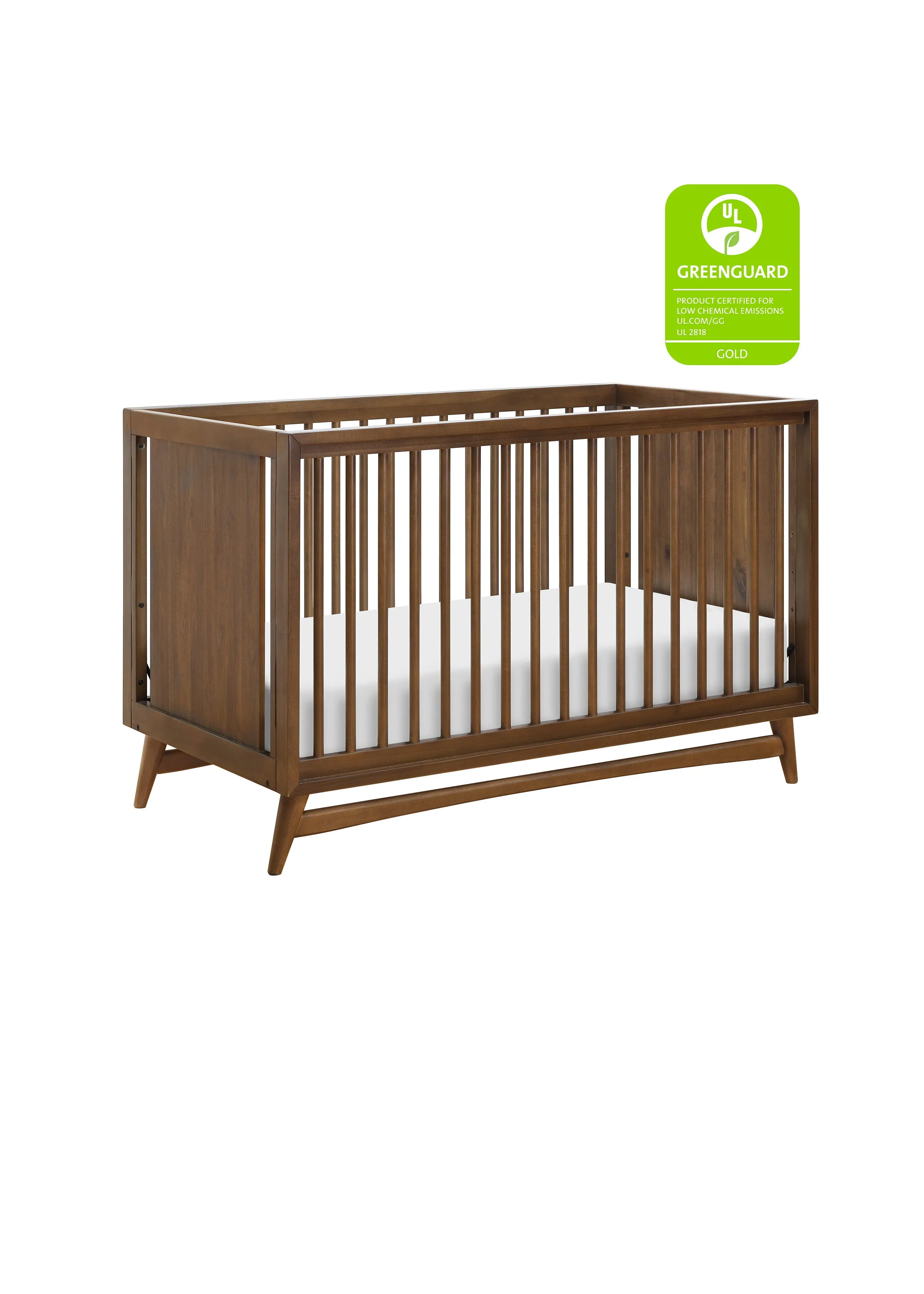 PEGGY 3 IN 1 CONVERTIBLE CRIB WITH TODDLER BED CONVERTIBLE KIT - NATURAL WALNUT
