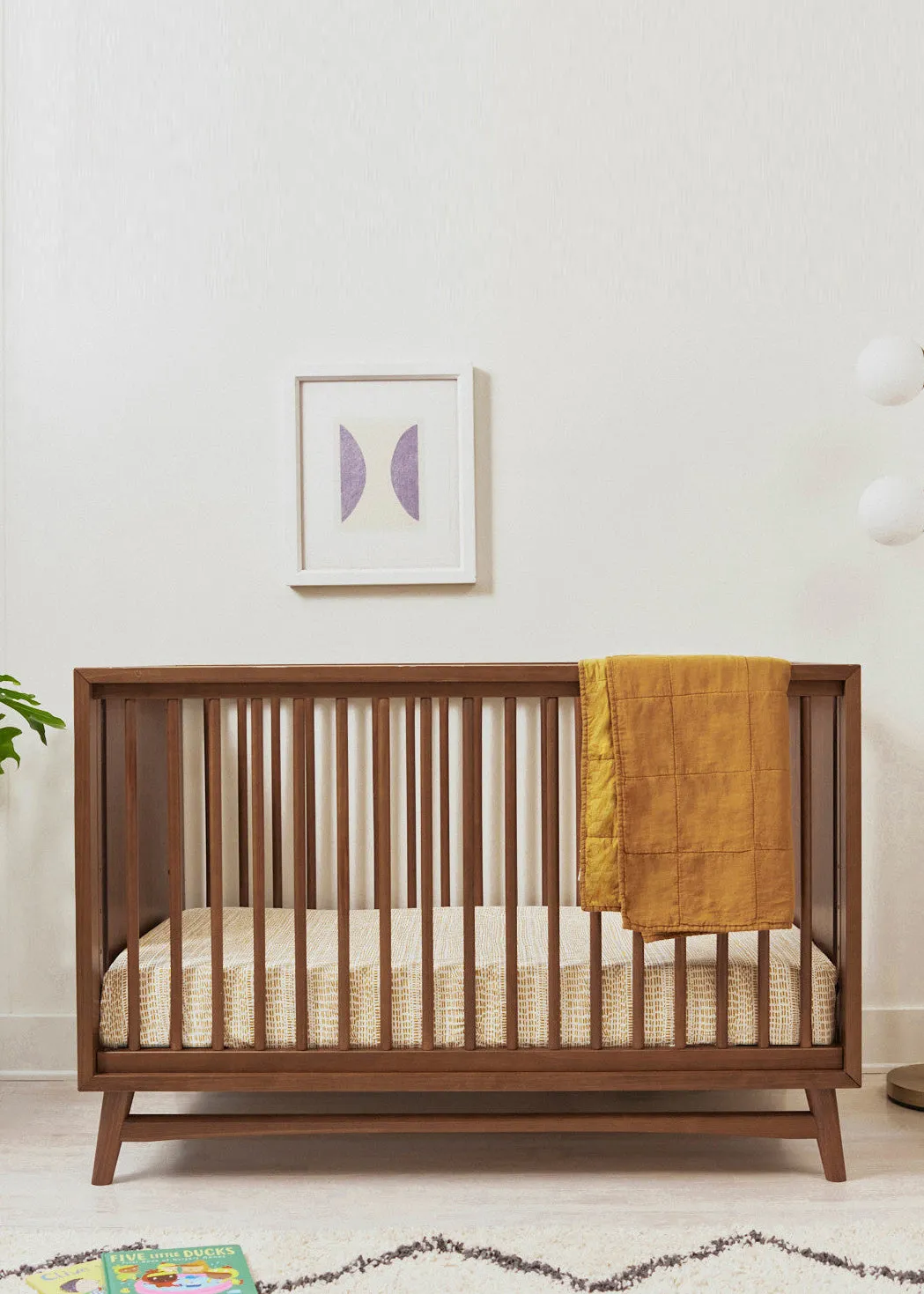 PEGGY 3 IN 1 CONVERTIBLE CRIB WITH TODDLER BED CONVERTIBLE KIT - NATURAL WALNUT