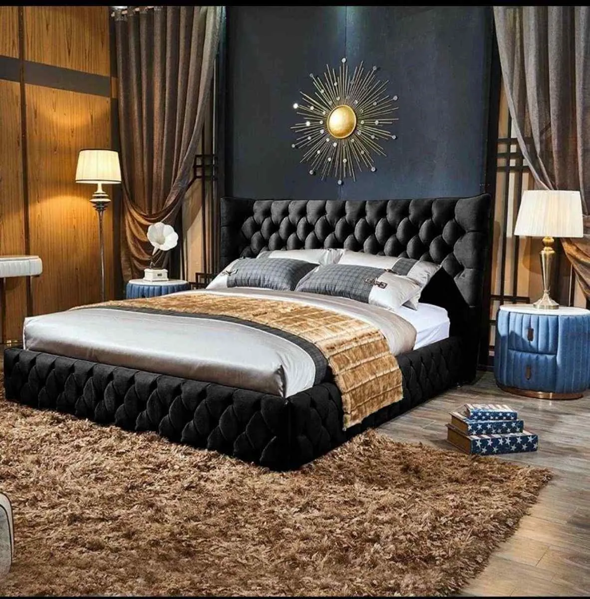 Royale Bed Frame Soft Plush Velvet - Choice Of Colours